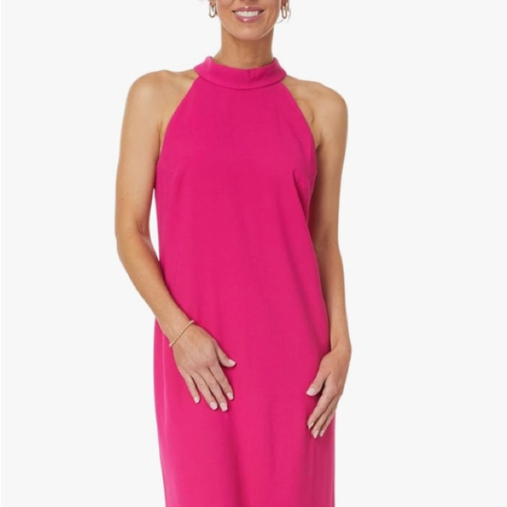 Elegant Pink Halter Dress Lilly Pulitzer Alaric maxi size 16